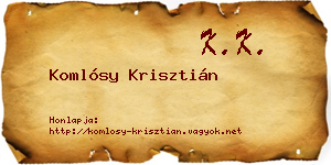 Komlósy Krisztián névjegykártya