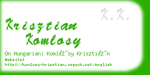 krisztian komlosy business card